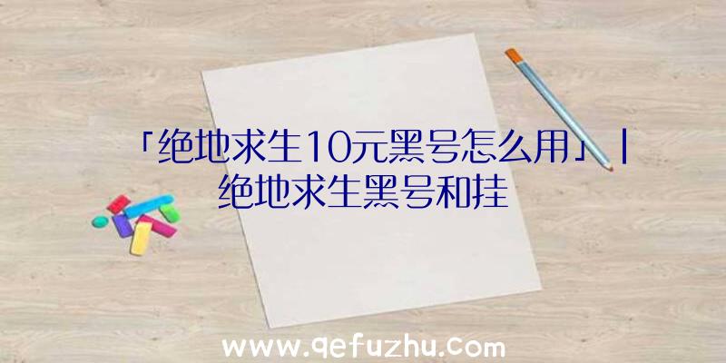 「绝地求生10元黑号怎么用」|绝地求生黑号和挂